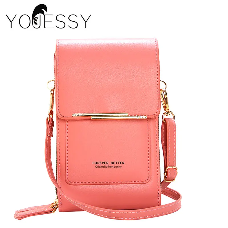 

YOJESSY Touchable Women Multi-functional Cell Phone Pocket Card Purse Ladies Small Bag Messenger Bag