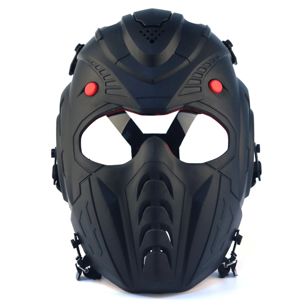 Masker Paintball taktis wajah penuh, masker pelindung Airsoft Airsoft lensa PC jaring baja keamanan berburu militer