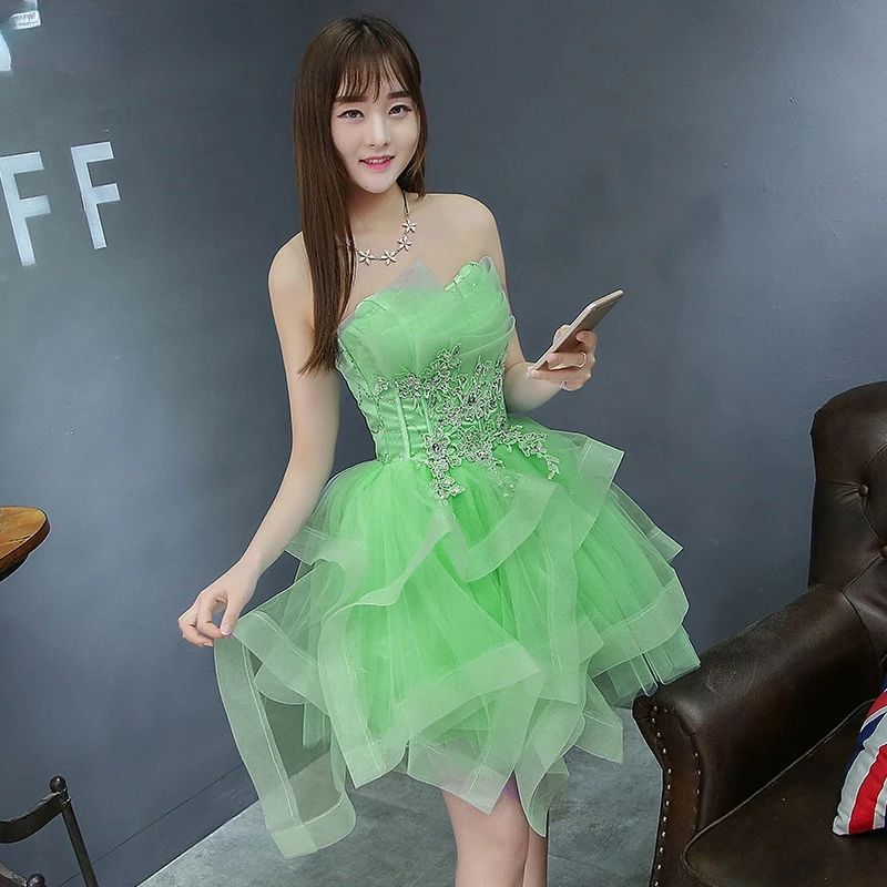 Sweet Princess Tulle Prom Dresses ผู้หญิงไม่มีแขนกุดสั้น Homecoming ชุด Gowns งานแต่งงาน2021