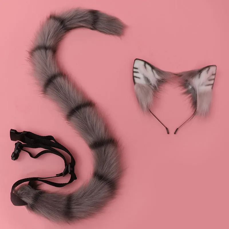 Women Girls Lolita Cat Fox Ear  Headband   Ears And Tail Fashion    Props Anime Cosplay Costume     Halloween Christmas