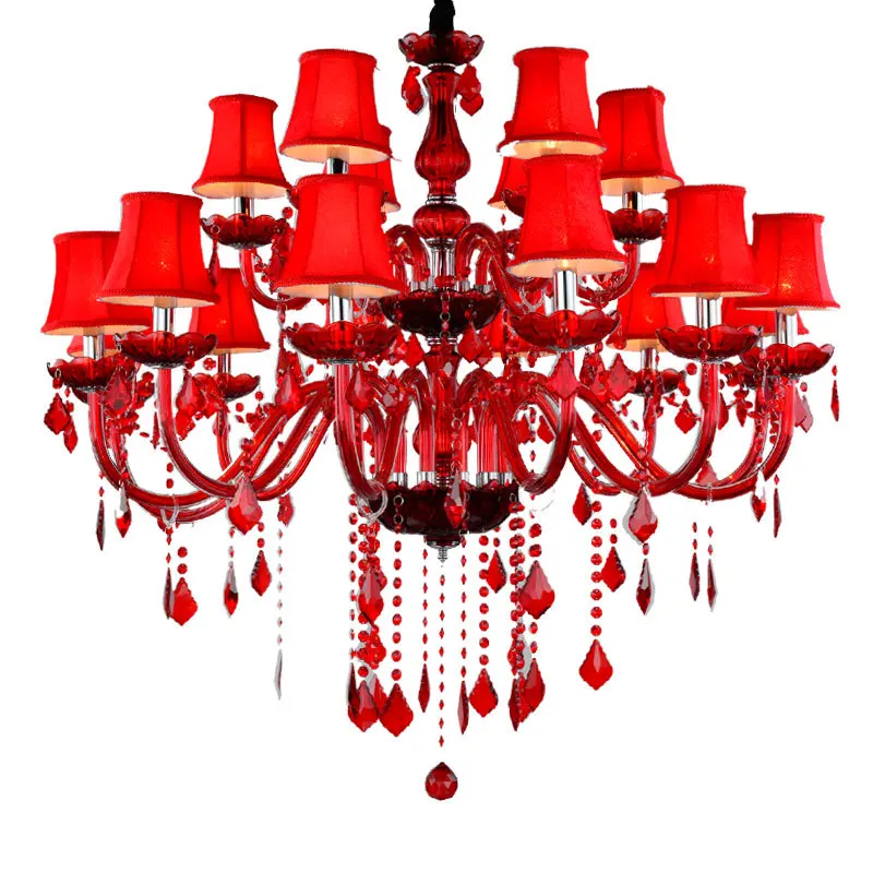 

Red Wedding Chandelier Luxury Crystal Pendant Light