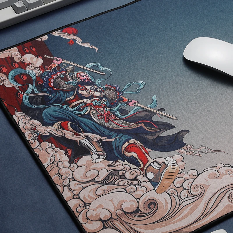 Chinoiserie Aesthetic Keyboard Mouse Pads 80x40 Extra Large Thick Desk Mat Natural Rubber Original Color Printing Kawaii Cute