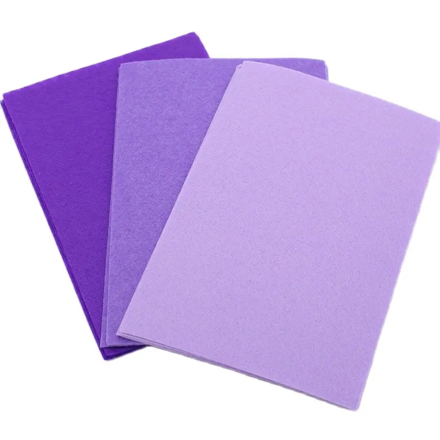 Série roxa 1mm tecido de feltro duro, artesanato de feltro, folhas, tecidos de poliéster, para costura de decoração diy, feltro de campo, cmcyiling