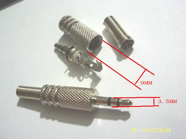 

100pcs 3.5mm Stereo Male Solder Metal Connector Plug adapter New