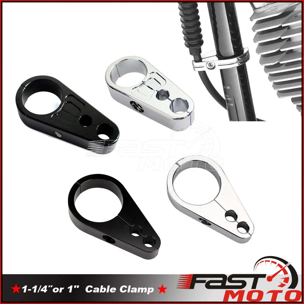 

1" 25mm 1-1/4" 32mm Motorcycle Frame Handlebar Clutch Cable Brake Line Clamp Fixed Clips Wiring Support Adapter for Harley