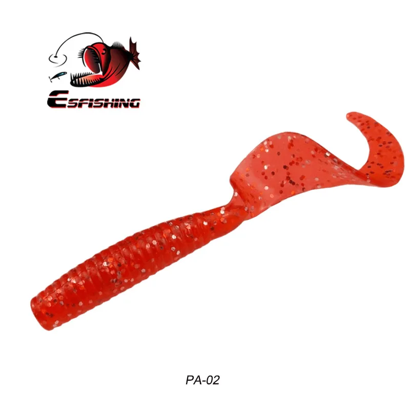 KESFISHING Sigle tail Grub Worm 85mm CT90 Isca Artificial Soft Silicone Baits For All fishing Fish Smell Fishing Lure