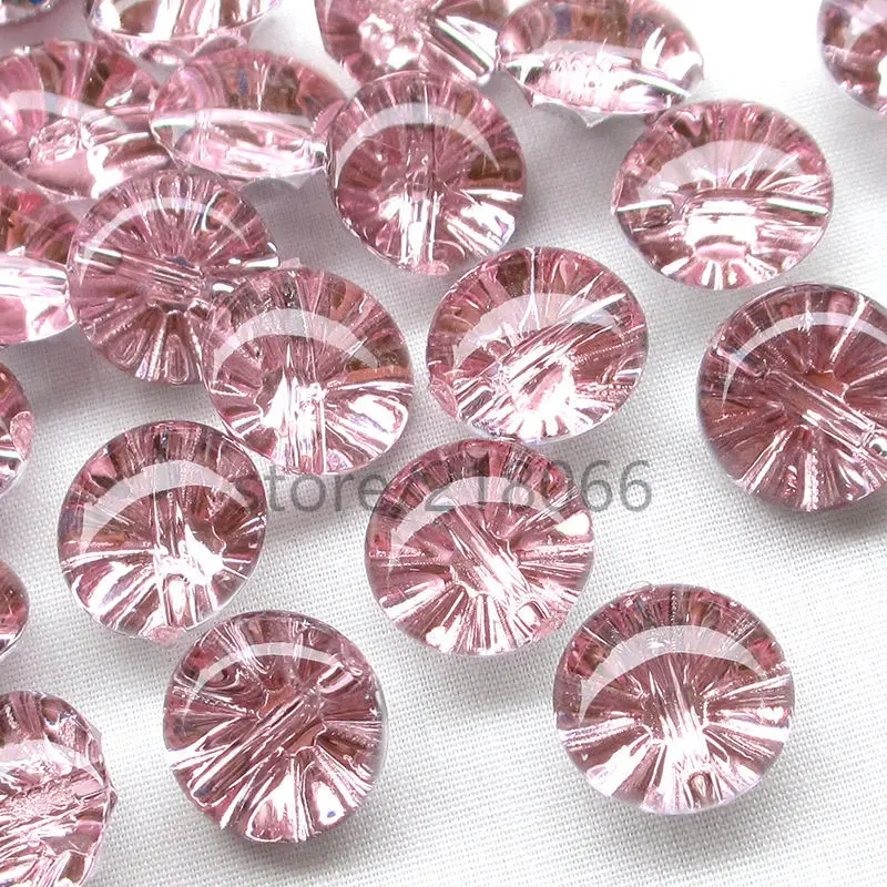 New 100PCS Pink color Clear Plastic Buttons Half Ball 13mm Sewing Craft