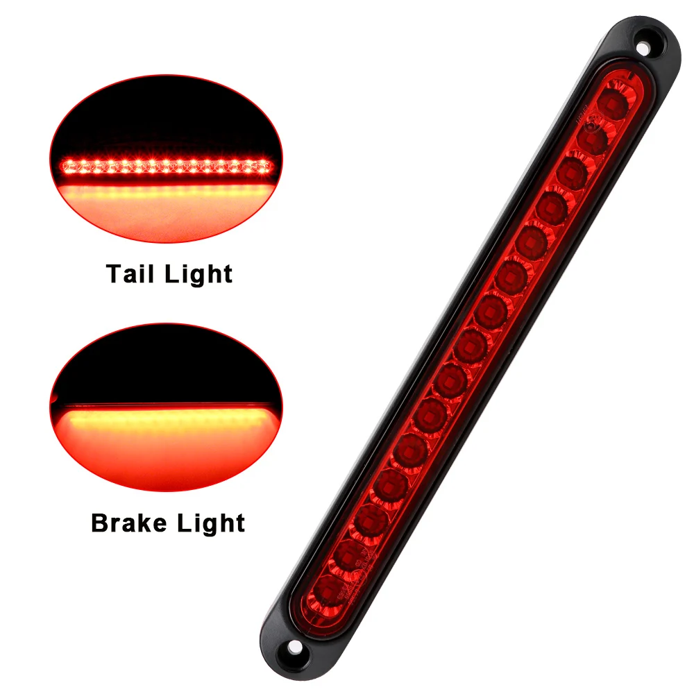 24V 12V Taillights Car Brake Lights Turn Signal Lamp LED Strips Rear Windscreen Side Stop Warning Parking Automotive Accessories