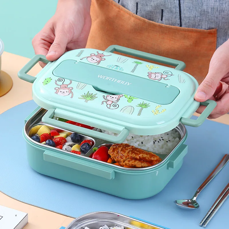 

Stainless Steel Lunch Box for Kids School Children Food Storage Insulated Lunch Container Box Breakfast Bento Box with Soup Cup