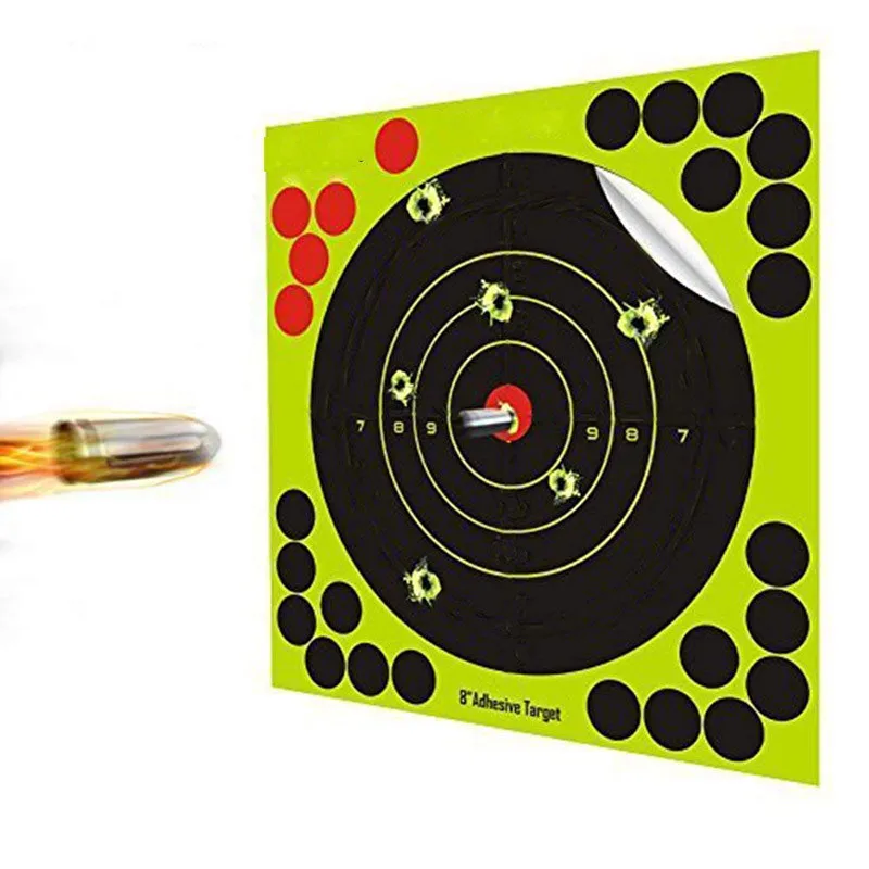 50pcs  8 inch Self Adhesive  Archery Target Paper Multi-Patch Overlay Dot Shoot New Trend Silhouette Splatter Target Sticker