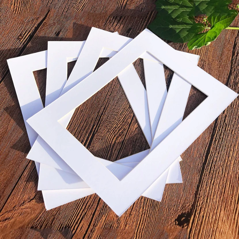 15Pcs White Photo Mats Rectangle Paper Mounts For 6/7/8/10/16 inch A4 A3 Picture Frames Photo Decor Photo Mat Paper Photo Frame