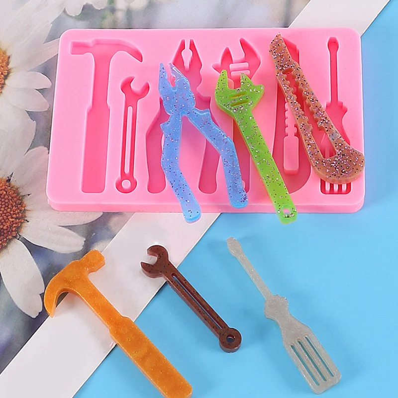 Wrench Pliers Hammer Silicone Mold Resin Kitchen Baking Tools Dessert Pastry Lace Decoration DIY Chocolate Cake Fondant Moulds