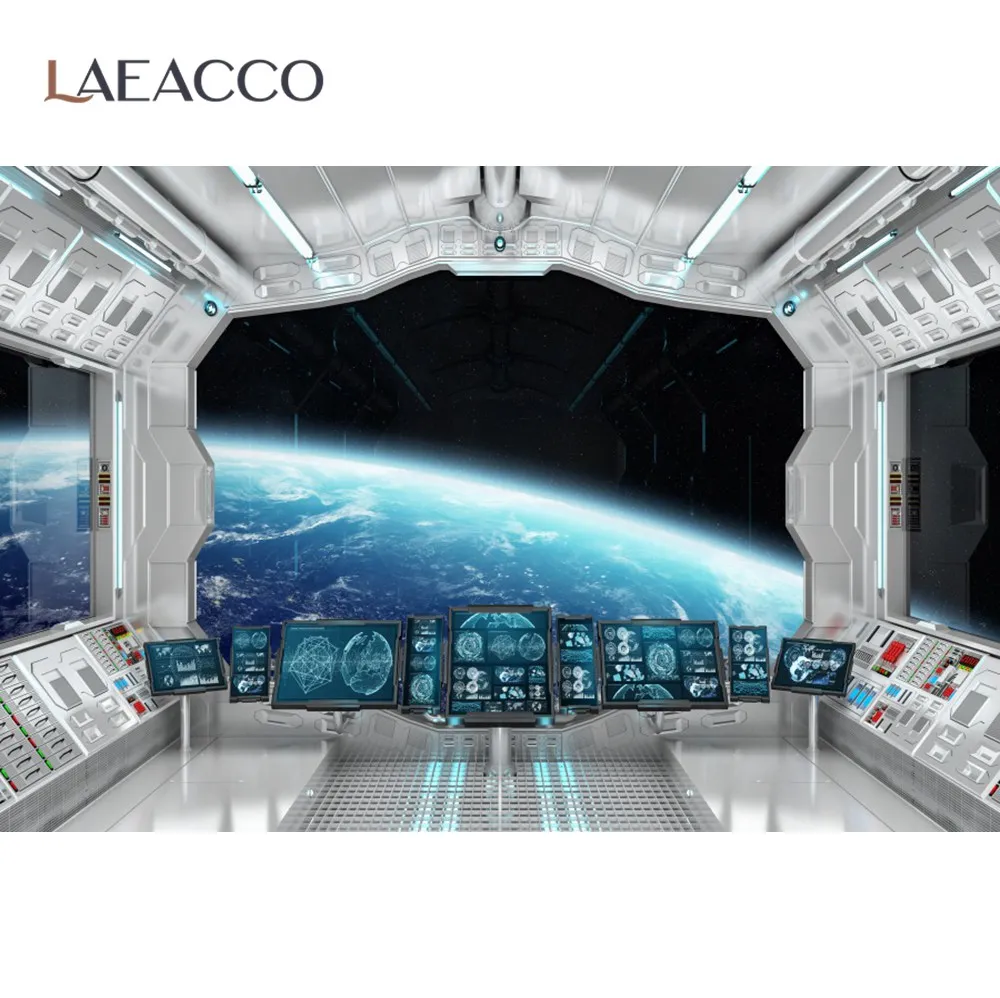 

Laeaco Spaceship Astronaut Starry Cabinet Dashboard Planet Interior Baby Child Photo Background Photography Backdrop Photostudio