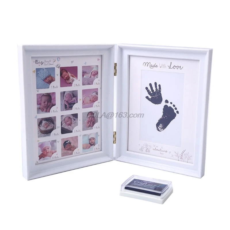 Newborn Baby Hand Foot Ink Pad Print Infants Full Moon Age Growth Photo Frame baby gift children birthday gift