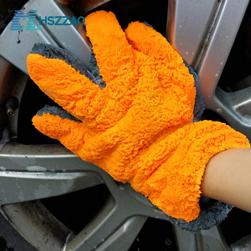 Guantes de microfibra de lujo para lavado de coche, herramienta de limpieza de coche, multifunción, cepillo para detalles, 1 piezas