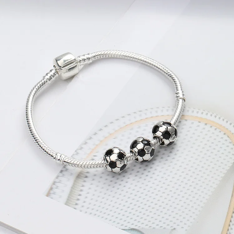 Football Charms Fit Bracelet Ball Bead Jewelry Diy Pendant Bangle & Necklace Accessories for Women Gift