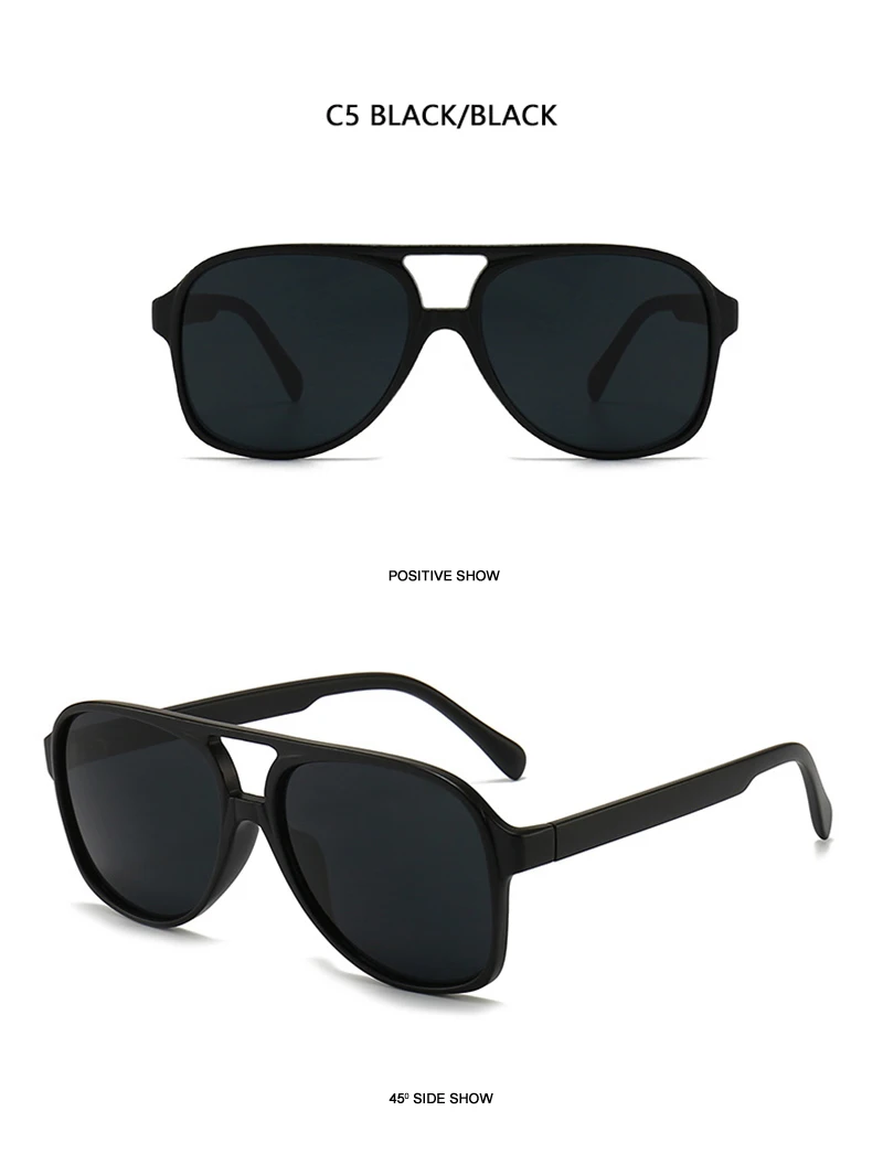 FUQIAN Retro Übergroße Sonnenbrille Männer Frauen Mode Pilot Polarisierte Sonnenbrille Für Unisex Vintage Gradienten Outdoor Brillen – Detail 14