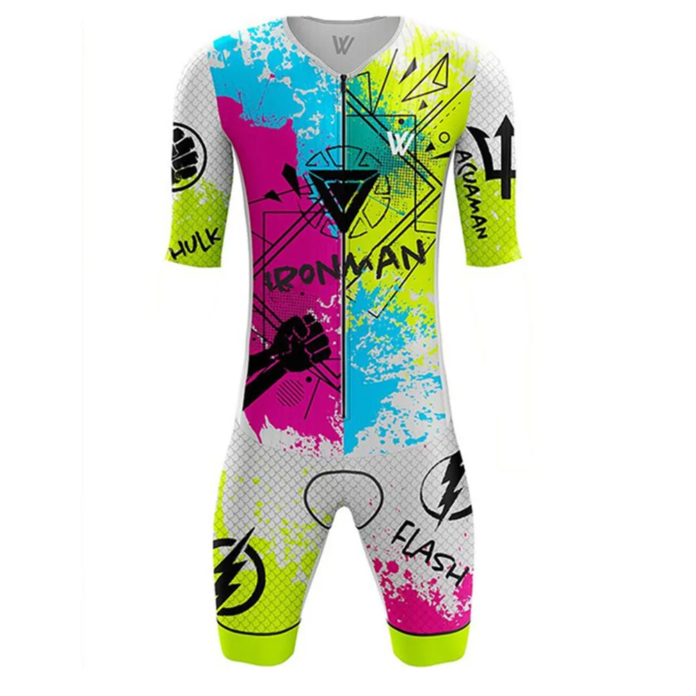 Vvsportsdesigns męski kombinezon triathlonowy Pro Team Racing kombinezon rowerowy Ciclismo kombinezony z krótkim rękawem Tri Suit kolarstwo Aero Auit