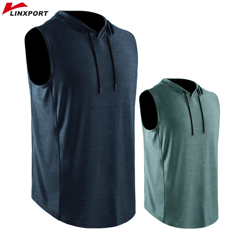 Men Running Singlets Sports T-shirts Tops Training Bodybuilding Vest Sportsman Wear Hoodie Jogger Gym Clothing Quick Dry Jackets