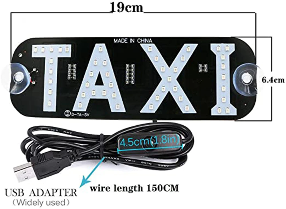 LED Indicator Light Panel Sign Warning Light Car Interior For Taxi Driver Light USB With Switch