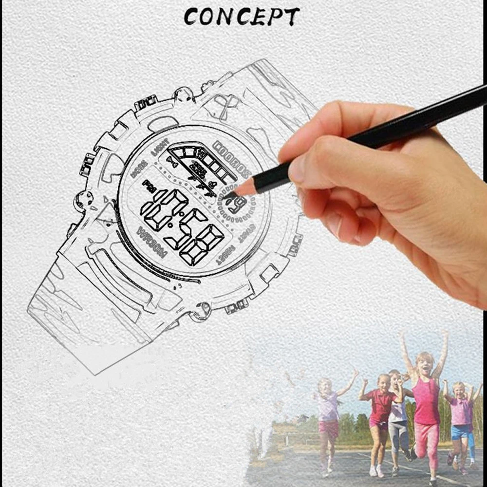 ساعة عسكرية جديدة للأطفال الأولاد والبنات ساعات رياضية للأطفال تاريخ التنبيه ساعات رقمية مضيئة مقاومة للماء ساعة إلكترونية للطلاب