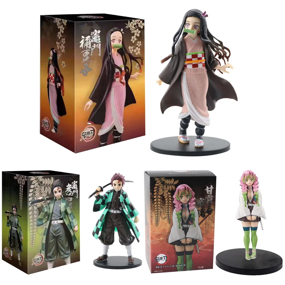 

Hot Anime Demon Slayer Kimetsu Hakuna Yaiba Kamado Tanjirou Action Figure Nezuko Agatsuma Zenitsu Christmas gift PVC Model toy