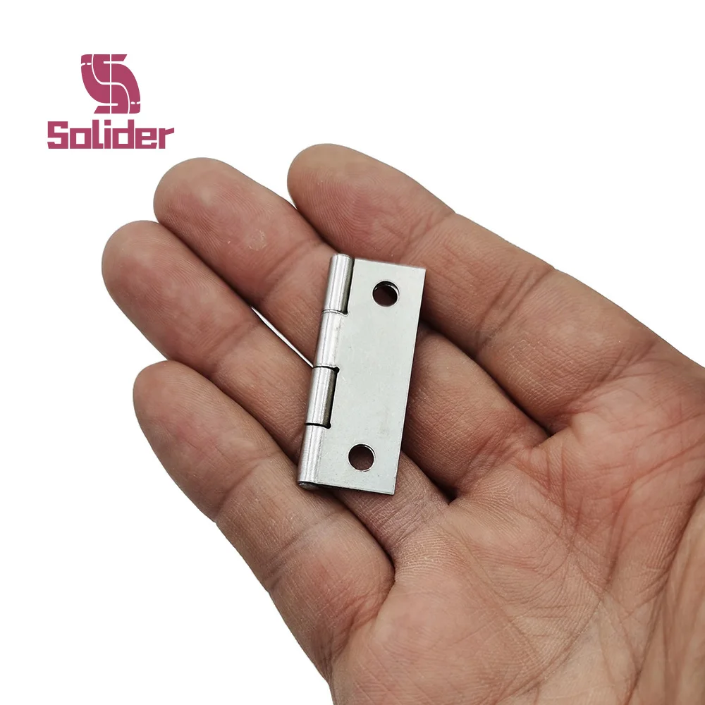 Bisagra plana de acero inoxidable, minibisagra de 1,5 pulgadas para puertas de armarios, ventanas, caja de madera, 2 uds.