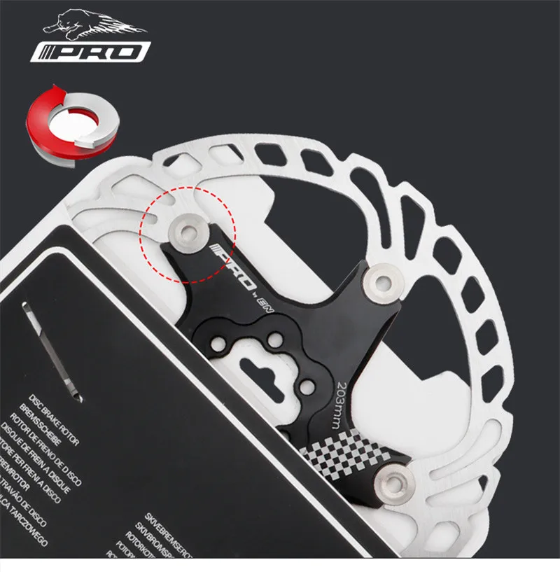 Bicycle 140/160/180/203mm Disc Brake Rotor Thicken Heat Dissipation Mountain Bike Floating Disc Brake Pad Aluminium + Steel