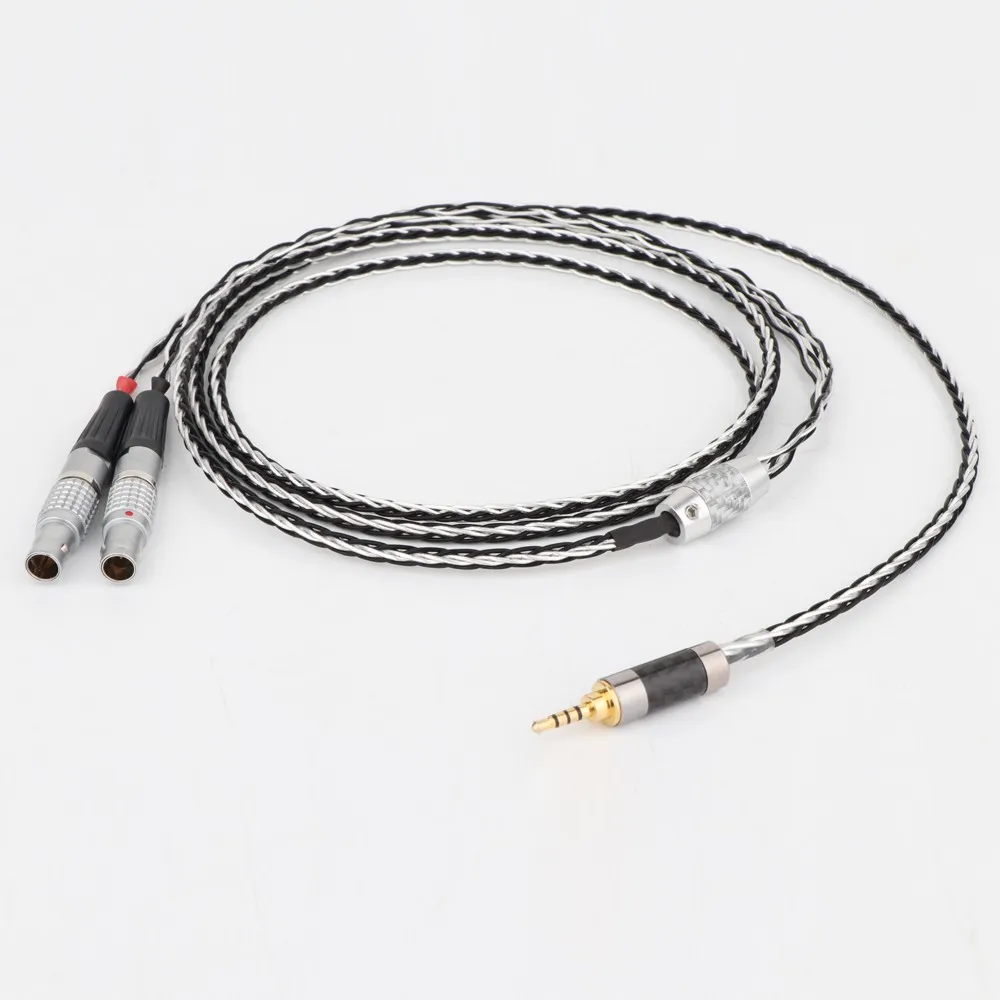 8 Cores 7N OCC Silver Plated HIFI Headphones Replacement Cable Upgrade Cable for Focal Utopia ELEAR Male Headphones