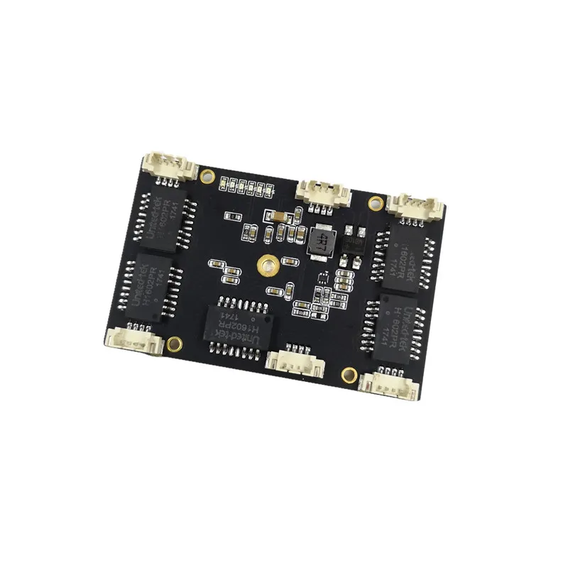 ANDDEAR Angepasst industrielle 5 port 10/100M unmanaged ethernet netzwerk switch 12v pcba 5/6 bürger grade in modul netzwerk schalter