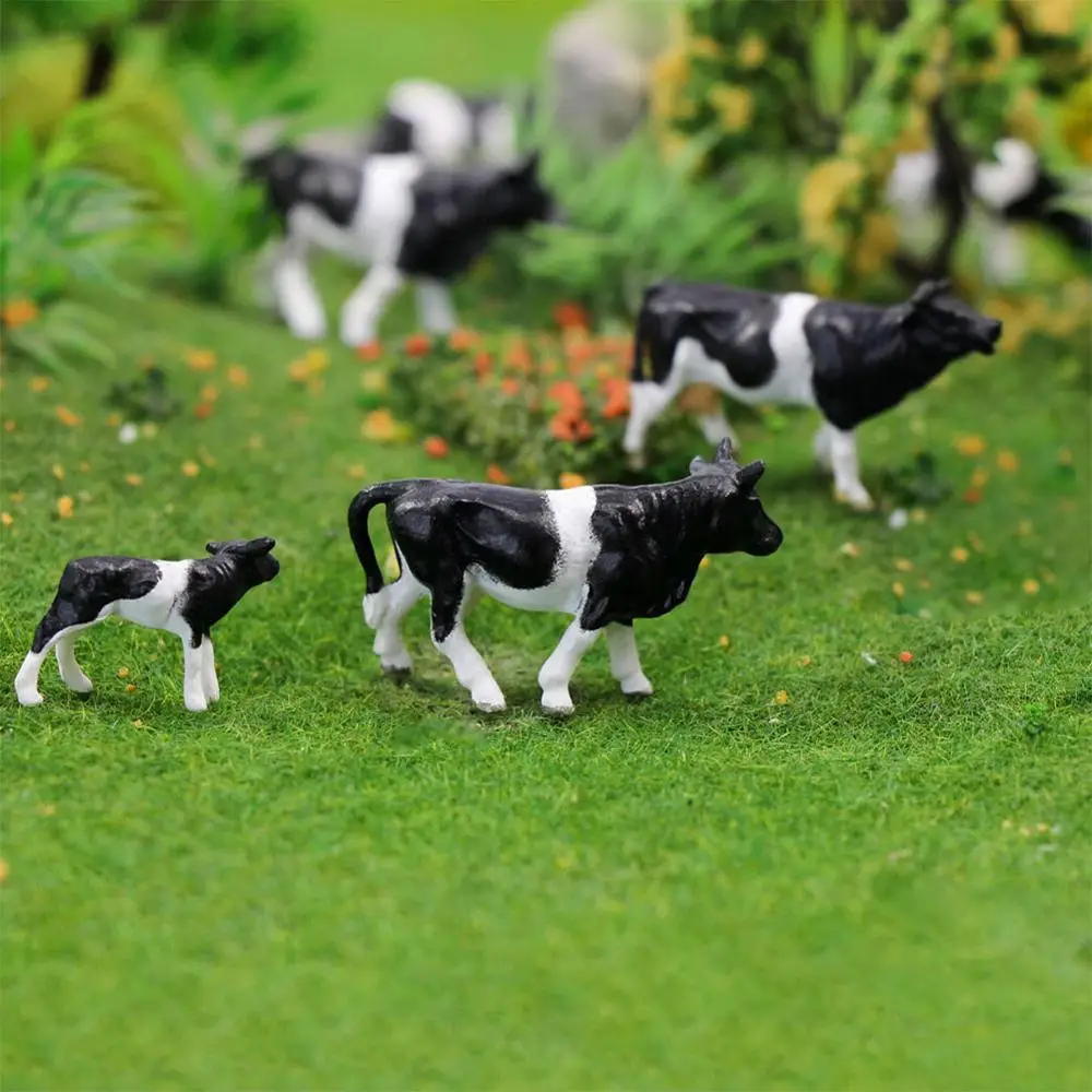 32pcs HO Scale 1:87 Painted Farm Animals Cows 8 Different Poses Model Railway P8714