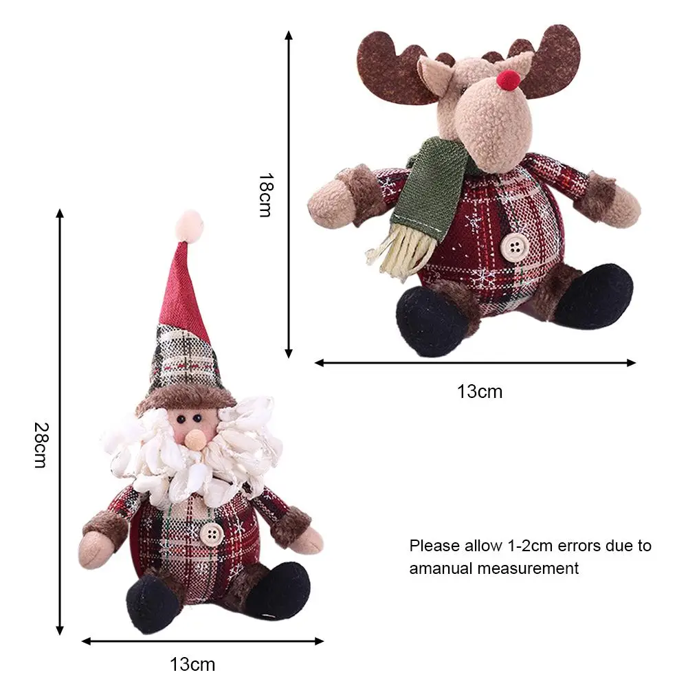 Cute Christmas Santa Snowman Deer Doll Decoration Gift Doll Christmas Tree Hanging Ornament New Year Xmas Home Decoration