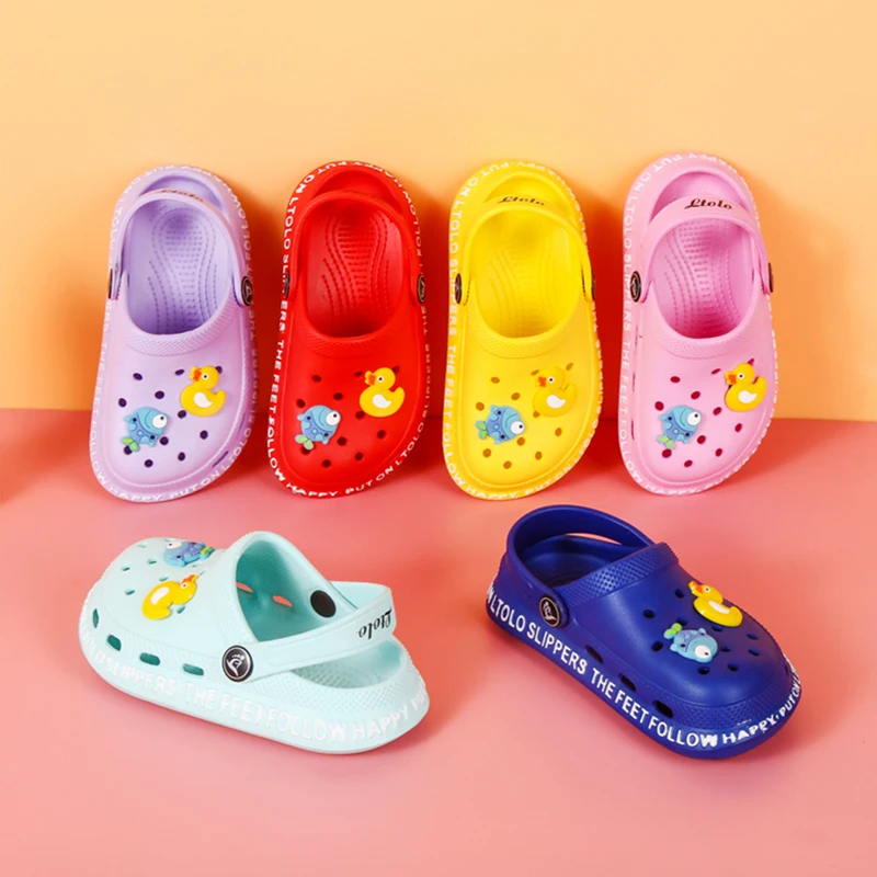 Ltolo Children Girl Boy  Mules Clogs Kids Summer candy Garden Beach Slippers Cave Hole Baby Shoes For Girls Boys EUR23-34