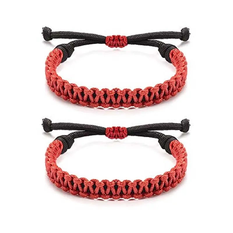 1 pz braccialetto intrecciato a mano Unisex amicizia distanza abbinata BFF Paracord corda cera braccialetto