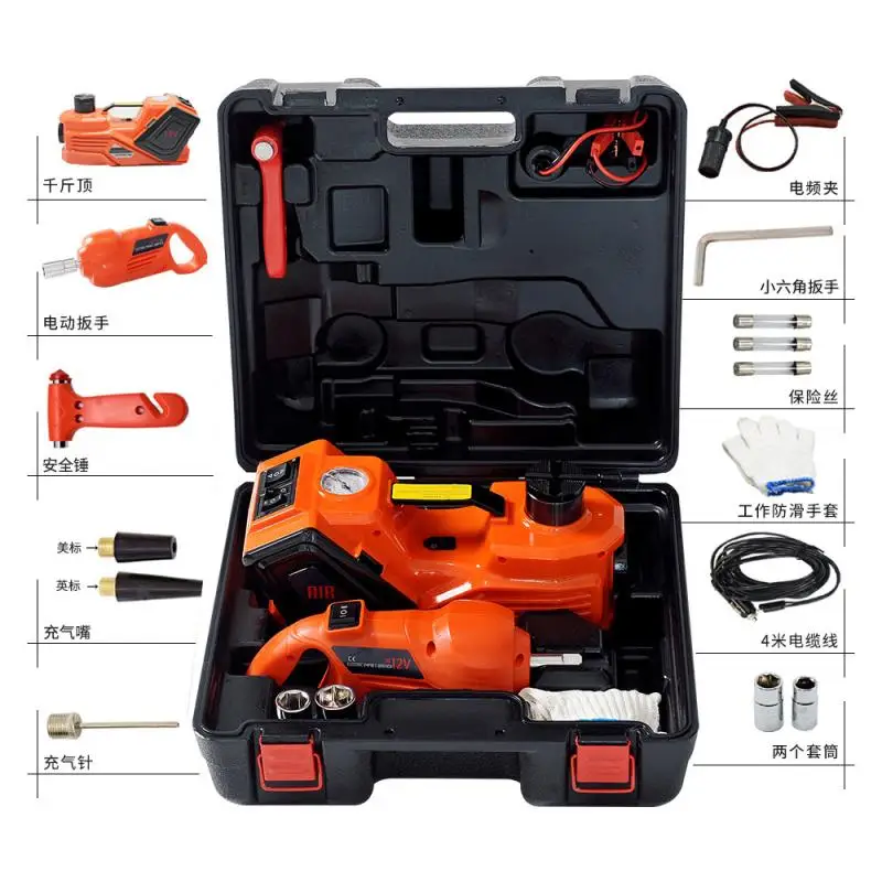 Gato hidráulico eléctrico multifunción 5T, 12V, Vertical, llave de torsión