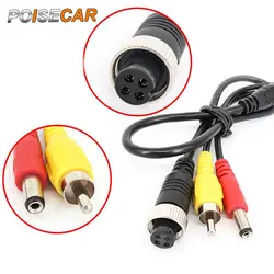 4 PIN Female to RCA Female Cable,M12 4PIN Shockproof Waterproof to RCA Video +DC Connector Adapter Wire,for CCTV 50 cm