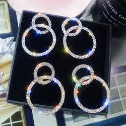 Glamour Fashion 2020 New Earrings Temperament Personality Wild Net Red Size Circle Crystal Long Ladies Earrings Wholesale