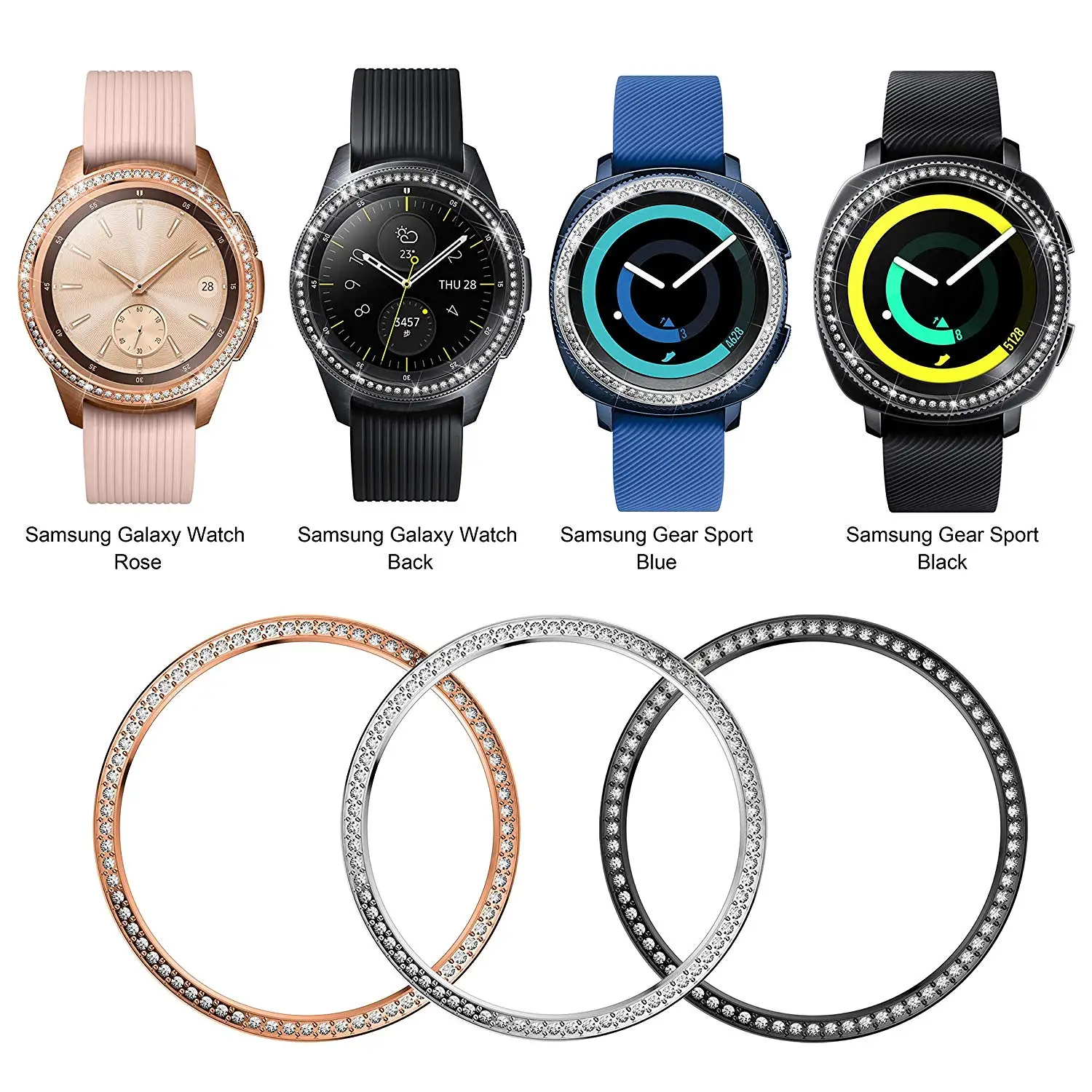 Diamond Ring Bezel For Samsung Galaxy Watch 46mm 42mm Cover For Gear S3 Classic Frontier Smart Bracelet Ring Case Protective