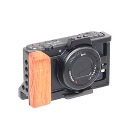 Camera Cage with Wooden Handle Grip for Sony ZV1 Camera Frame Video Stabilizer Mount Protective Case