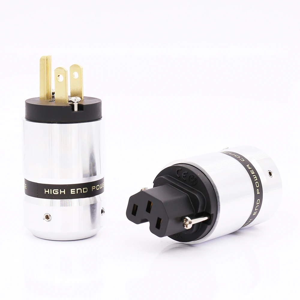 

Hi-End Gold Plated US Power Cable Plug IEC Connector Female male Plug HIFI DIY Mains Power Cable