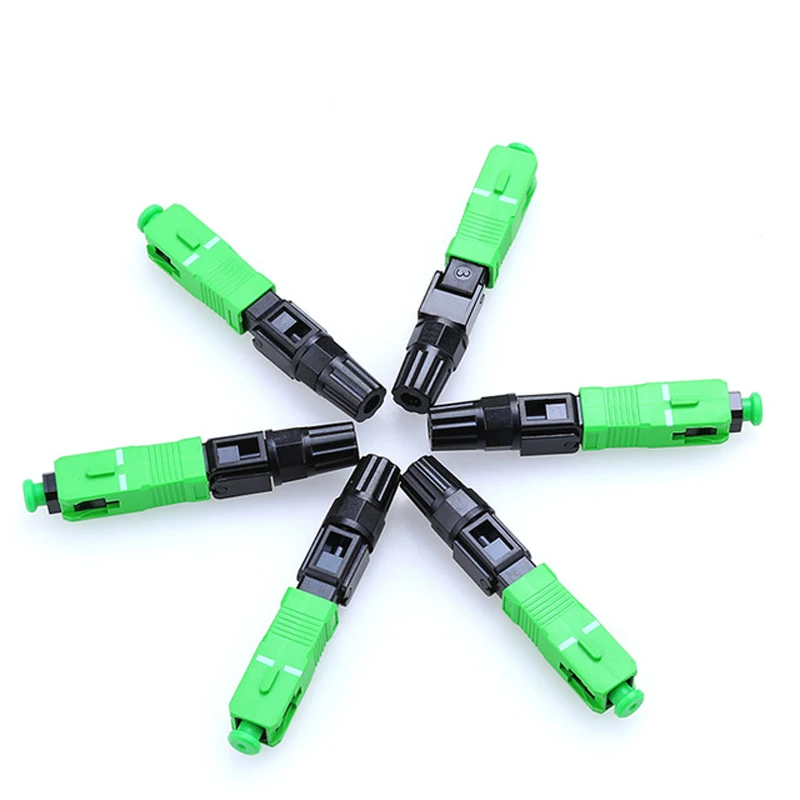 50/100/150/200PCS SC APC Single-Mode Fiber Optic Quick Connector FTTH  Connector Free Shipping