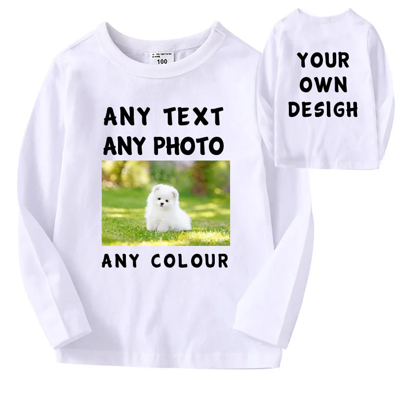

Custom Children T-Shirt Personalized Kids Tee Long Sleeve T Shirts Boy Clothing Girls Clothes Birthday Tshirt Your Own Design