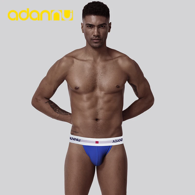 ADANNU Underwear Sexy Men Jockstrap Men Thong Cotton U Pouch Men Thong Male Panties Cueca Tanga Comfortable Underpants AD46