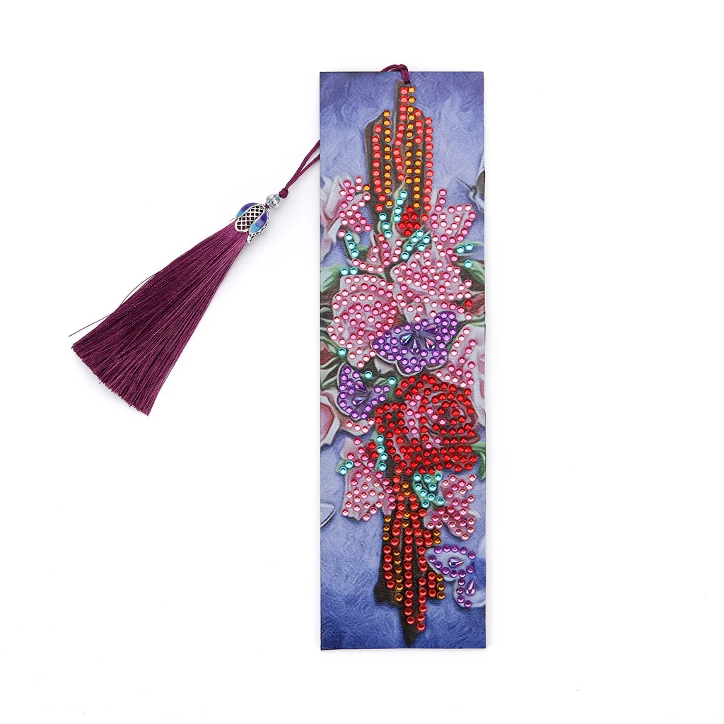 5D Diamond Painting Exquisite Butterfly Leather Bookmarks Tassel Bookmarks Special Shaped Diamond Embroidery Craft decoration