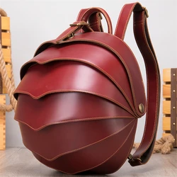 2022 New Fashion Backpck Men Women Beatles Style Genuine Leather Travel Bag Unique Designer Woman Daypacks Female Male Bagpacks