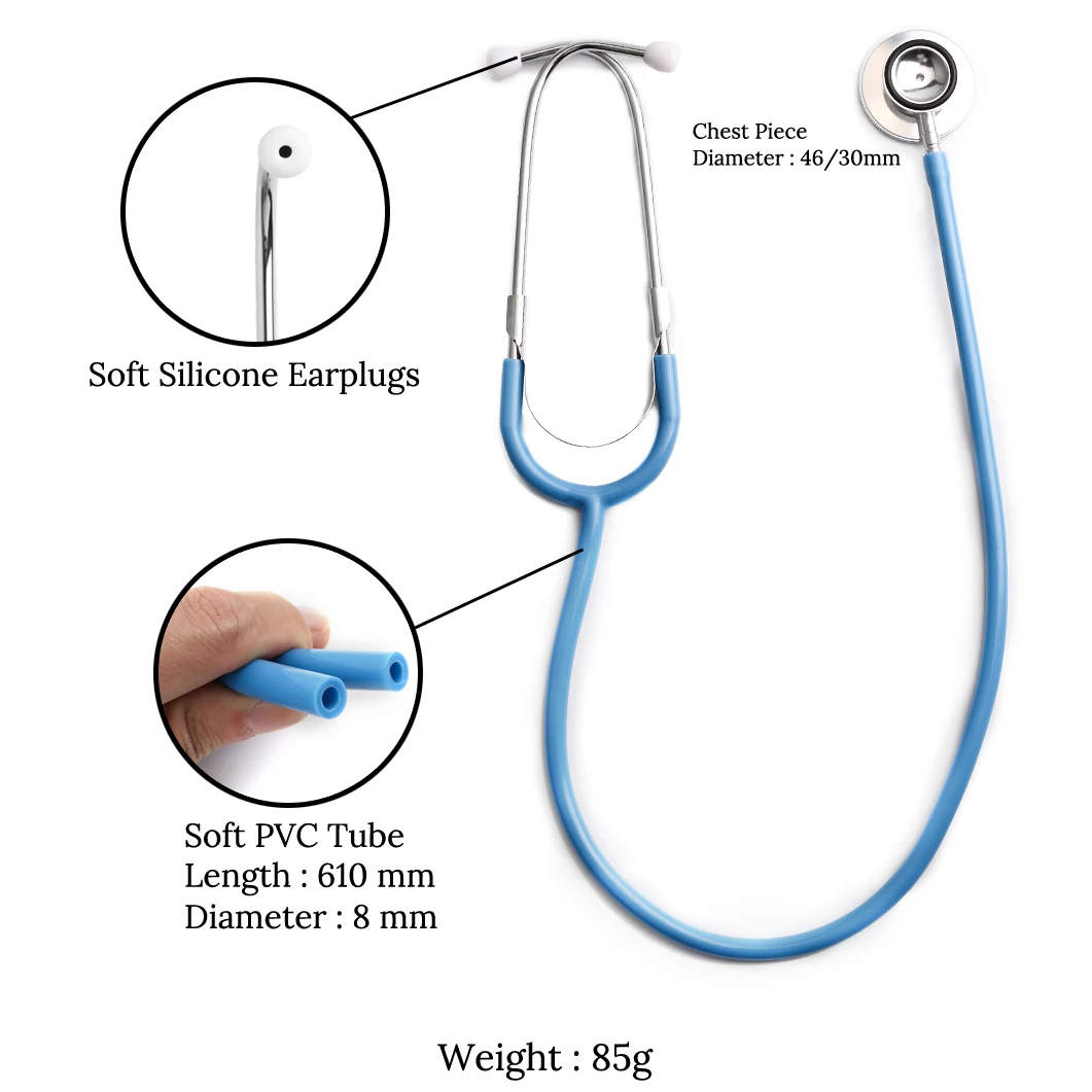 Basic Doctor Stethoscope Professional Dual Head Cardiology Stethoscope Medical Equipment Student Vet Nurse Medical Device