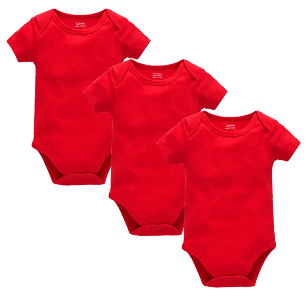 3Pcs Baby Boys Clothes 100%Cotton Solid Black Short Sleeve Blank Baby Bodysuits body bebe Newborn Jumpsuit Plain 0-24 Months