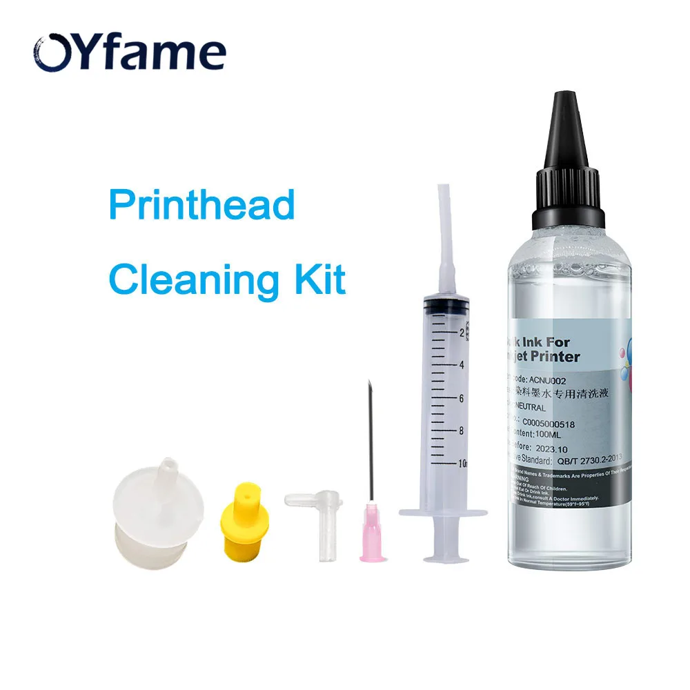 OYfame DTF Printer head Cleaning Kit For DTF Cleaning Liquid Kit 100ml For Epson For Canon For HP Dye Pigment Cleaning solutions