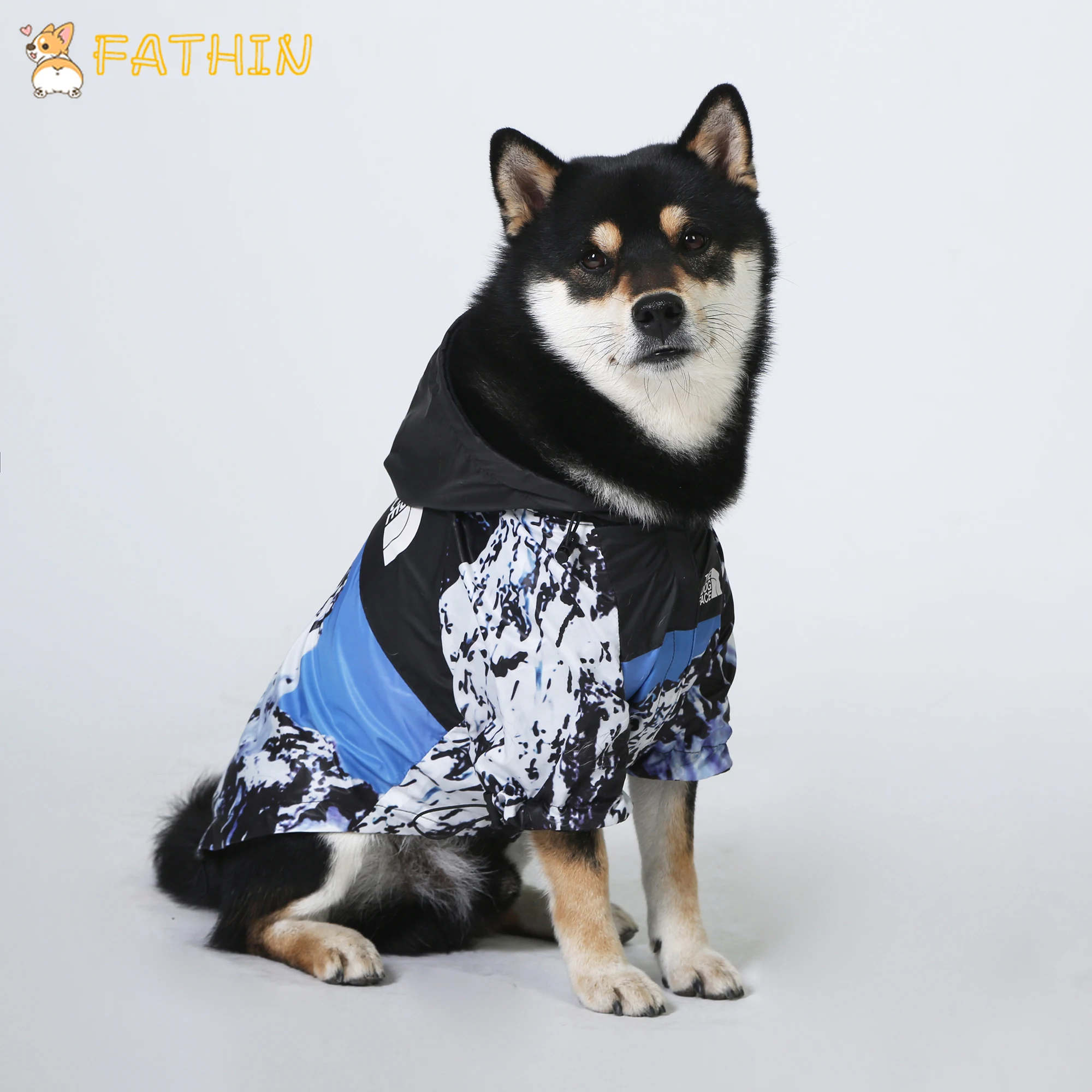 FATHIN Waterproof Dog Clothes Adidog French Bulldog Pupreme Shirt Dog Windbreaker Dog Hoodies Pet Clothes Puppy Dog S-5XL