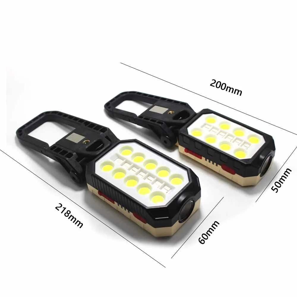 20W Portable COB LED Work Light USB Rechargeable Magnetic Flashlight Outdoor Camping Lantern For Car Repair Lamp